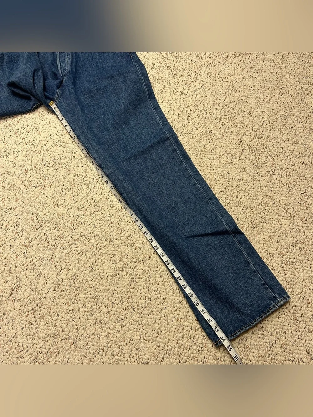 Levi’s Premium Mens 501 Button-Fly Straight Fit Blue Jeans 38x34 Big E